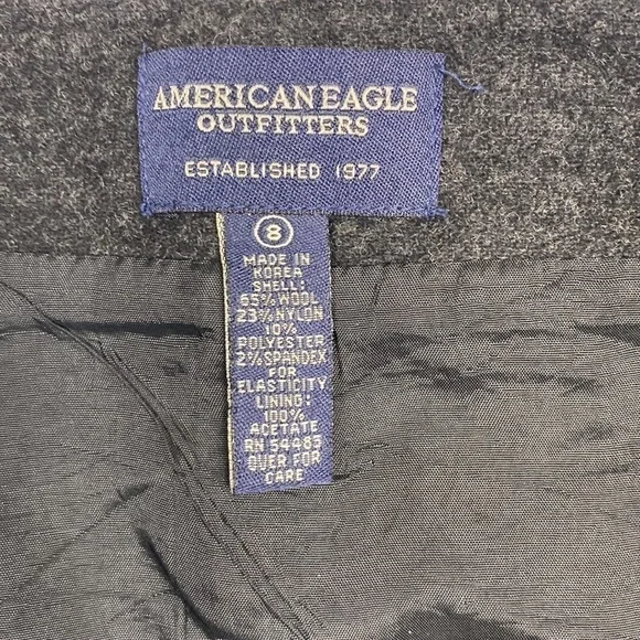 Vintage American Eagle Black Wool Blend Pencil Skirt Korea Size 8 - Picture 6 of 9